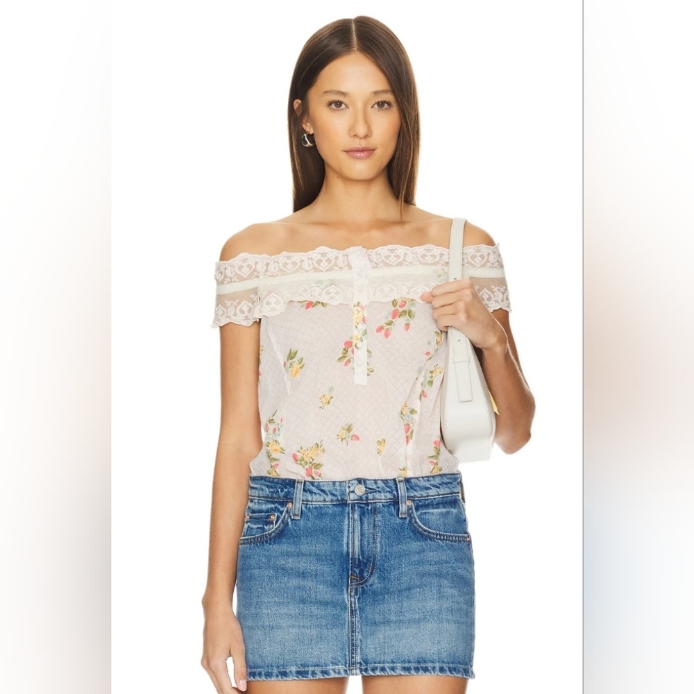 Intimately Free People  Morning Call Bodysuit in Ivory Combo